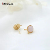 Pink Glass Opal Post Earrings Stud Earring Findings
