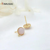 Pink Glass Opal Post Earrings Stud Earring Findings
