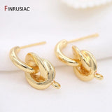 Twisted Knot Round Post Earrings for Women