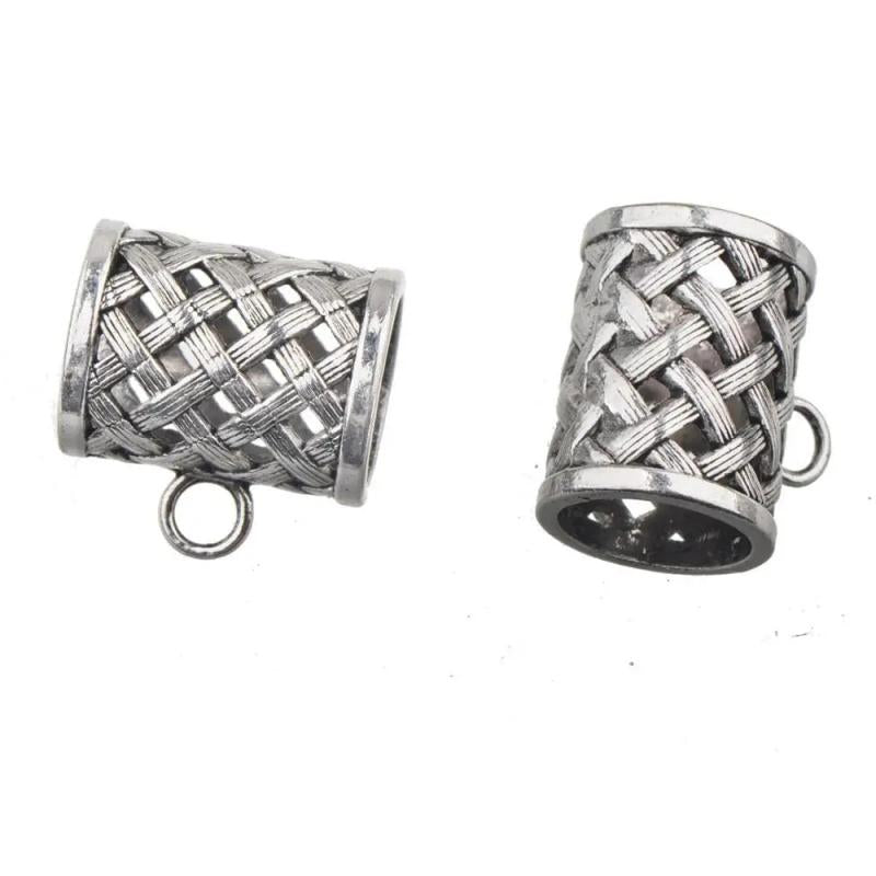 3pcs Circle Scarfs Parts DIY Charms Base Silver Metal 28*29*22mm Jewelry