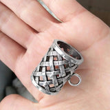 3pcs Circle Scarfs Parts DIY Charms Base Silver Metal 28*29*22mm Jewelry