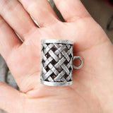 3pcs Circle Scarfs Parts DIY Charms Base Silver Metal 28*29*22mm Jewelry