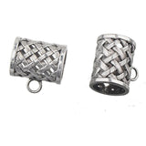 3pcs Circle Scarfs Parts DIY Charms Base Silver Metal 28*29*22mm Jewelry
