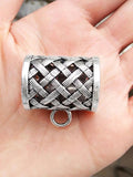 3pcs Circle Scarfs Parts DIY Charms Base Silver Metal 28*29*22mm Jewelry