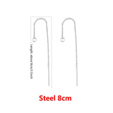 10Pcs Stainless Steel Tassel Chain Drop Earrings for DIY Jewelry