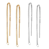 10Pcs Stainless Steel Tassel Chain Drop Earrings for DIY Jewelry