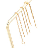 10Pcs Stainless Steel Tassel Chain Drop Earrings for DIY Jewelry