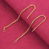 10Pcs Stainless Steel Tassel Chain Drop Earrings for DIY Jewelry