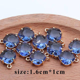 Copper Metal Glass Pendant Charms for DIY Bracelet Earring