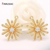 14k Gold Plated Zircon Daisy Flower Pendant