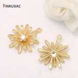 14k Gold Plated Zircon Daisy Flower Pendant