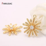 14k Gold Plated Zircon Daisy Flower Pendant