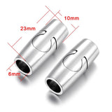 2pcs Stainless Steel Magnetic Clasp 6mm 8mm Cord Clasps DIY Jewelry Making