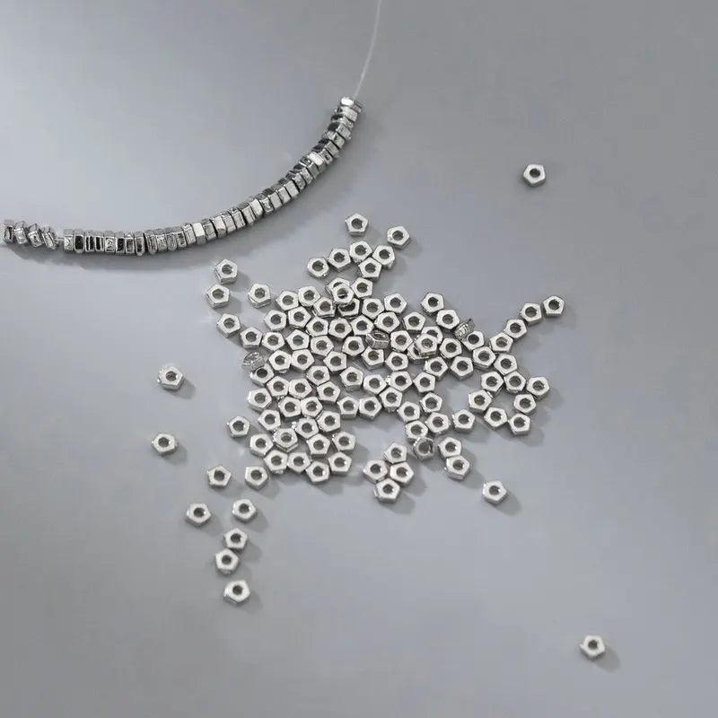 20pcs 925 Sterling Silver 1*2.5mm Spacer Beads for DIY Jewelry Making