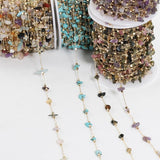 1m Bohemian Crystal Irregular Stone Beads Chain for DIY Jewelry Making