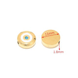 5PCS Stainless Steel Enamel Round Beads Charm Pendants for DIY Women Necklace