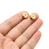 5PCS Stainless Steel Enamel Round Beads Charm Pendants for DIY Women Necklace