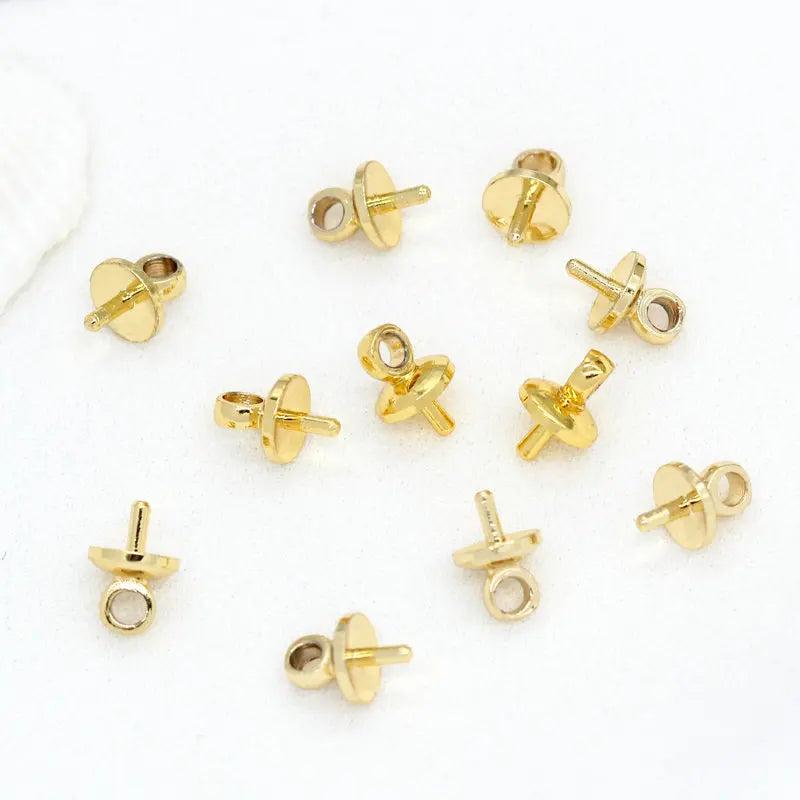 20 PCS 14k Real Plated End Bead Caps for DIY Jewelry, Brass Metal Accessories