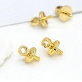 20 PCS 14k Real Plated End Bead Caps for DIY Jewelry, Brass Metal Accessories
