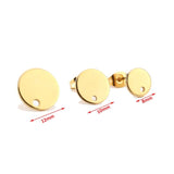 10PCS Stainless Steel Stud Earrings Base Half Ball Ear Post Open Ring DIY