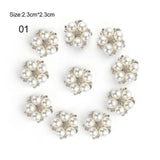 10Pcs Mixed Flat Back DIY Jewelry Accessories Diamond Alloy Pearls Base Settings