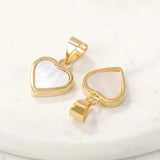 12x16MM 14K Plated Shell Heart Connect Charms Pendants