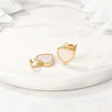 12x16MM 14K Plated Shell Heart Connect Charms Pendants