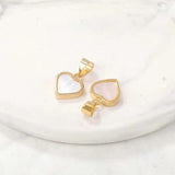 12x16MM 14K Plated Shell Heart Connect Charms Pendants