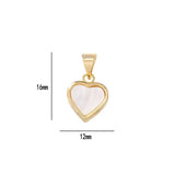 12x16MM 14K Plated Shell Heart Connect Charms Pendants