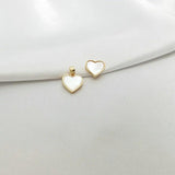 12x16MM 14K Plated Shell Heart Connect Charms Pendants