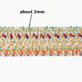 1M Stainless Steel Cube Stone Beads Chain for DIY Jewelry Making