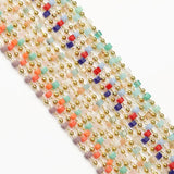1M Stainless Steel Cube Stone Beads Chain for DIY Jewelry Making
