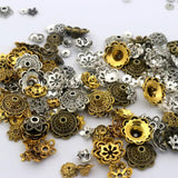 150pcs Mixed Tibetan Silver Bead Caps for Jewelry Making