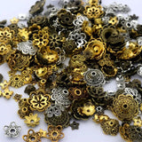 150pcs Mixed Tibetan Silver Bead Caps for Jewelry Making