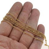 2 Meters Stainless Steel Beaded Cable Link Chain for Jewelry Making