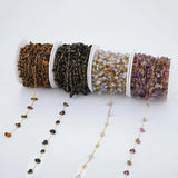 316L Stainless Steel Natural Stone Clip Beads 18K Chain for DIY Jewelry