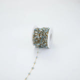316L Stainless Steel Natural Stone Clip Beads 18K Chain for DIY Jewelry