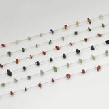 316L Stainless Steel Natural Stone Clip Beads 18K Chain for DIY Jewelry