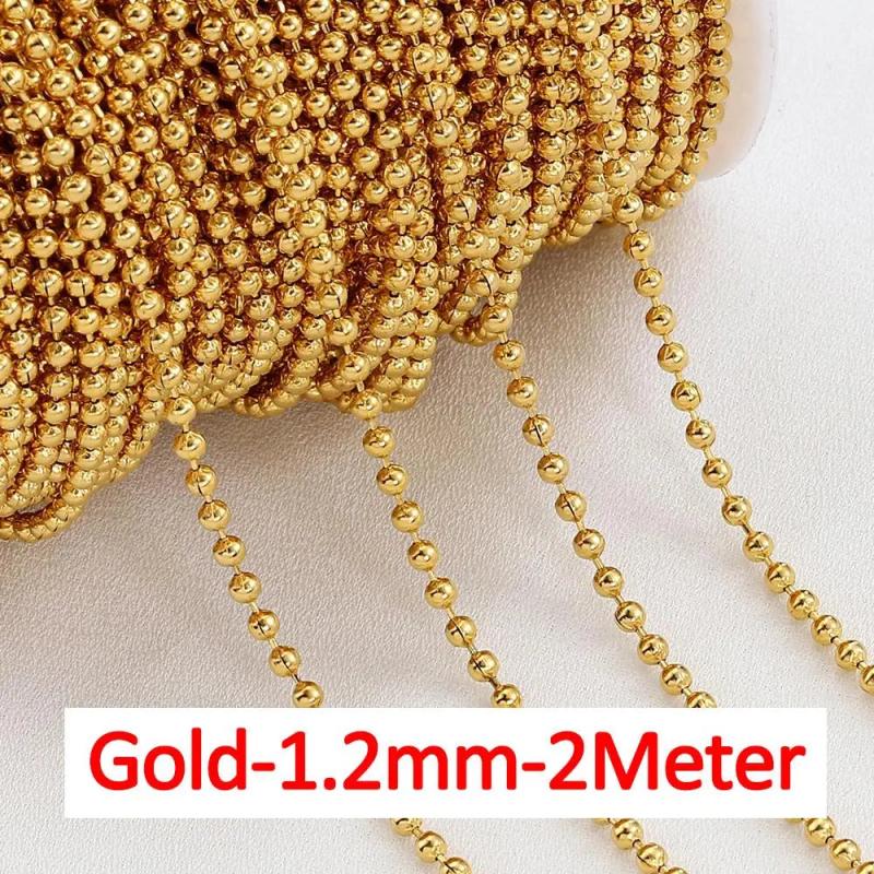 1.2-3mm Stainless Steel Bead Ball Chains for DIY Jewelry Making