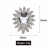 10Pc 27*32MM Silver Rhinestone Embellishment Hair Accessories DIY Brooch Jewelry