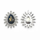 10Pc 27*32MM Silver Rhinestone Embellishment Hair Accessories DIY Brooch Jewelry