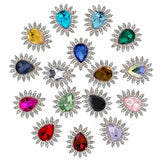 10Pc 27*32MM Silver Rhinestone Embellishment Hair Accessories DIY Brooch Jewelry