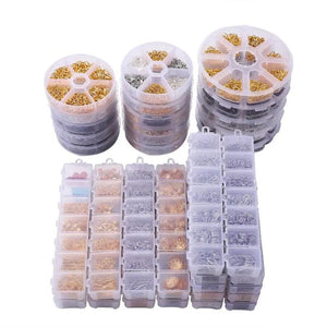 Box Jump Ring Lobster Clasp Alloy Accessory Set for DIY Jewelry Making