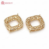 6PCS 20x26MM Champagne Square Connect Charms for DIY Jewelry