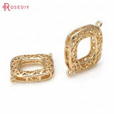 6PCS 20x26MM Champagne Square Connect Charms for DIY Jewelry