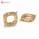 6PCS 20x26MM Champagne Square Connect Charms for DIY Jewelry
