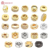 24K Brass Zircon Spacer Beads Bracelets DIY Jewelry Making