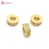 24K Brass Zircon Spacer Beads Bracelets DIY Jewelry Making