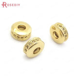 24K Brass Zircon Spacer Beads Bracelets DIY Jewelry Making