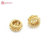 24K Brass Zircon Spacer Beads Bracelets DIY Jewelry Making